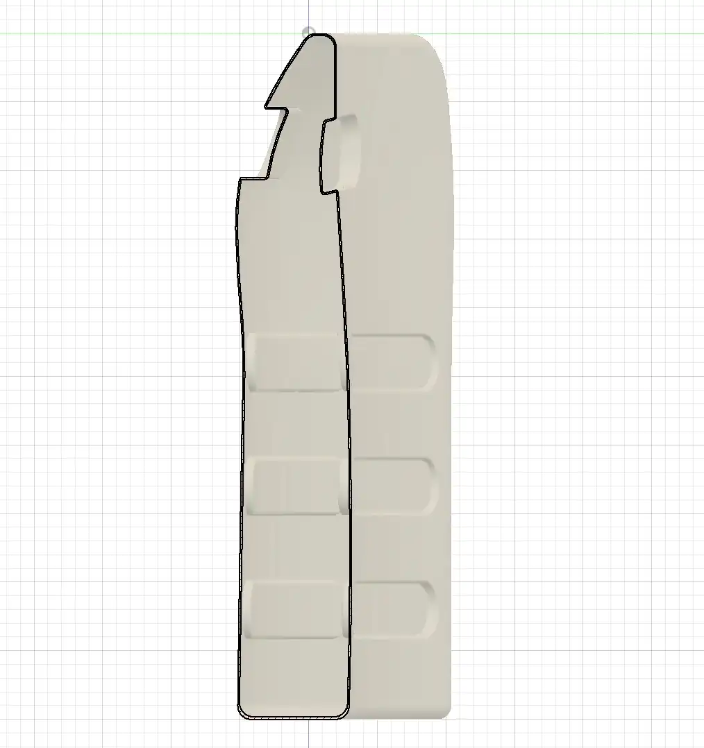 湾曲したデザインだから、人の前面からスライドさせて背面へボトルを移動できる特徴がある。